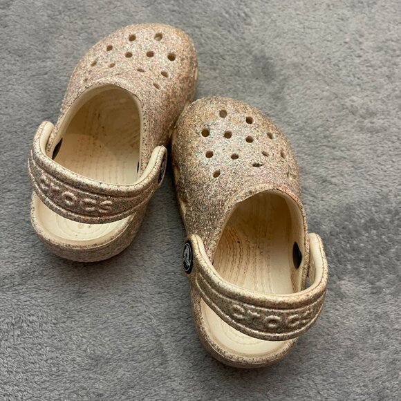 Crocs Baby Toddler Pink Glitter Slip On Shoes C5 Girls - Picture 6 of 7